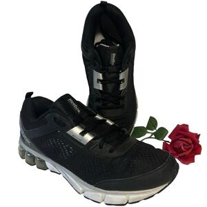 REEBOK RUNNING SHOES SNEAKERS 11.5 black silver pre-owned